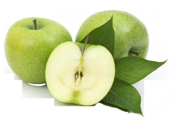  Les pommes de Semenko ont une nuance vert clair avec beaucoup de points.