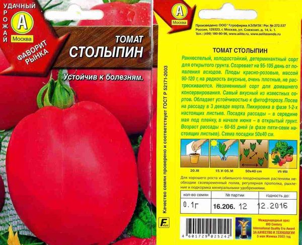  Graines de Tomate Stolypin