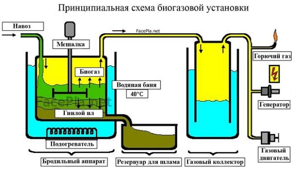  Schéma d'un réacteur à biogaz